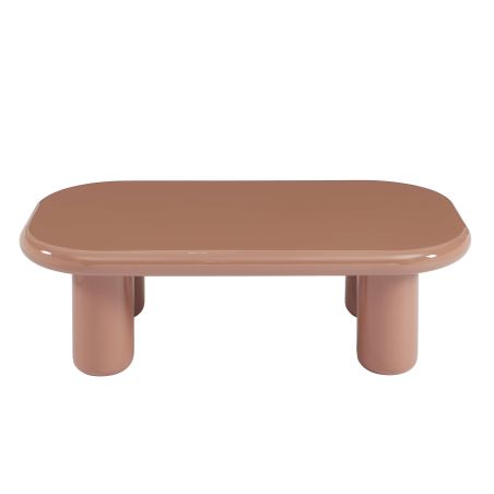 Table basse MOXY finition laquée brillante moka 120cm